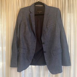 Banana Republic Blue and White Size 10 Blazer Jacket